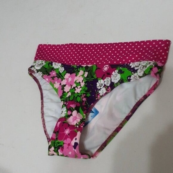 Freya  womens bikini swim bottom paradise floral fold over M Vacation Beach Y2k - Picture 3 of 7